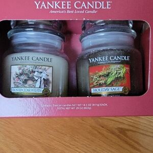 Yankee Candle Frosted Cedar Wreath and Holiday Sage Duo NWOT